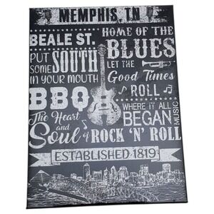 Memphis Tennessee Souvenir Fridge Magnet Gift Beale Street Blues BBQ Rock N Roll